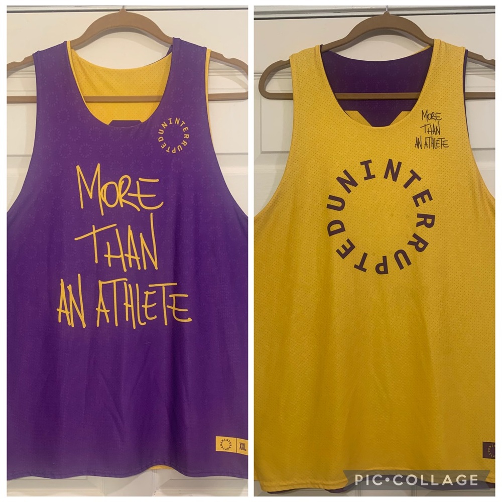 Los Angeles Lakers Reversible Purple & Yellow Basketball Jersey.         3202